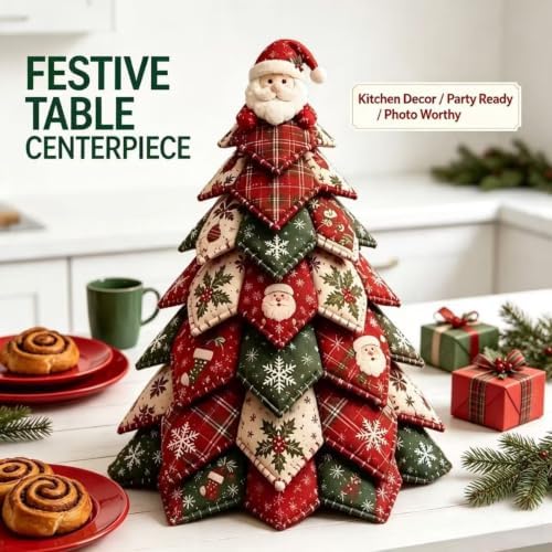 Christmas DIY Felt Tree Sewing Kit, 3D Hand‑Made Quilted Christmas Tree Craft Kit with Reindeer Ornament, DIY Xmas Decor Kit for Adult Beginner Home Holiday Decoration - Image 5