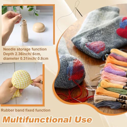 Jexine Speedweve Mini Darning Loom 14 Hooks Darning Mushroom for Socks Kit - Image 4