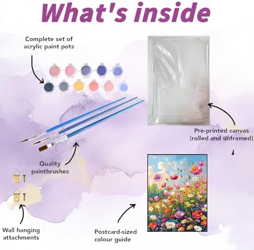 CYNART Flower Paint by Numbers Kit for Adults Beginner, Flower Easy Paint by Number Kits on Canvas, DIY Acrylic Oil Painting by Numbers for Gift Home Decor 16 x 20 inch （Without Frame） - Image 2