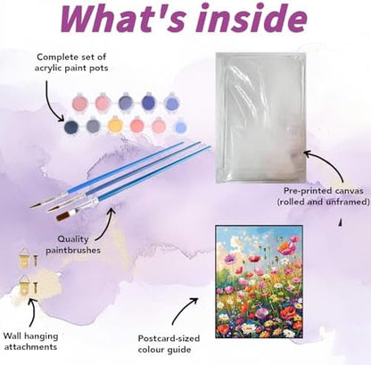 CYNART Flower Paint by Numbers Kit for Adults Beginner, Flower Easy Paint by Number Kits on Canvas, DIY Acrylic Oil Painting by Numbers for Gift Home Decor 16 x 20 inch （Without Frame） - Image 2