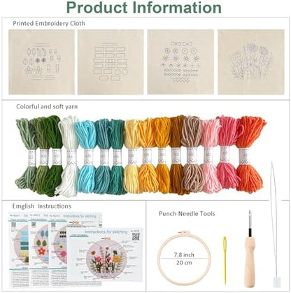 Myfelicity Punch nedle kit,Punch Needle Kits Adults Beginner,Learn Various Needlework Techniques for poking Embroidery - Image 6