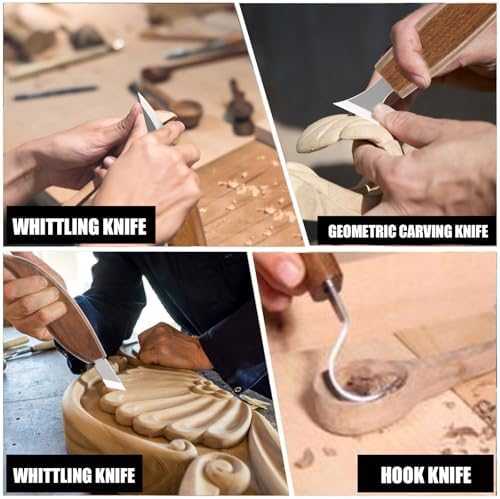 Wood Carving Kits, Wood Whittling Kit, Wood Carving Tools Kit, Wood Carving Kit For Beginners, Wood Whittling Knife Kit for Beginners With 8 PCS Wood Carving Knives, Wood Carving Kit For Adults - Image 2