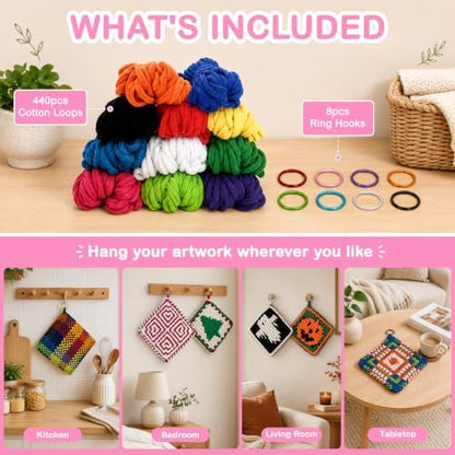 OYACH 10inch Cotton Potholder Weaving Loom Refill Loops,440 Potholder Loops - Image 4