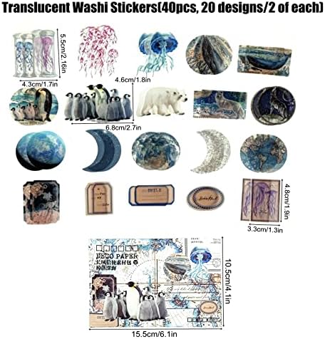 Esweny 100 PCS Vintage Ephemera Pack Journaling Scrapbooking Supplies Scrapbook Sticker Paper Kit for Junk Journal Planners Collage Craft Notebooks Decoupage Album (Ocean) - Image 4