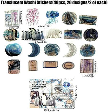 Esweny 100 PCS Vintage Ephemera Pack Journaling Scrapbooking Supplies Scrapbook Sticker Paper Kit for Junk Journal Planners Collage Craft Notebooks Decoupage Album (Ocean) - Image 4