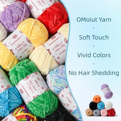4x100g Fluffy Velvet Chenille Yarn for Crocheting and Knitting, 4x80m (87.5yd) Baby Yarn for Crocheting Soft, Crochet Chunky Yarns Amigurumi Yarns (4 Navy Blue) - Image 3