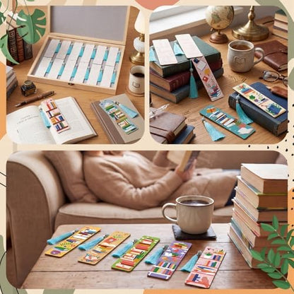 Kosiz 12 Pcs Book Paint by Number Kit for Adult Wood Bookmark - Image 6