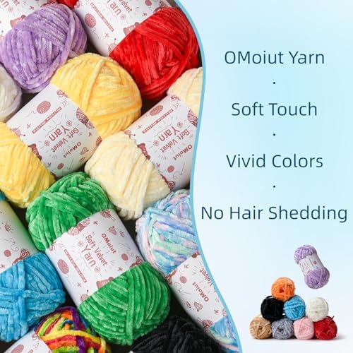 3x100g Fluffy Velvet Chenille Yarn for Crocheting and Knitting, 3x87.4yd Baby Yarn for Crocheting Soft, Crochet Chunky Yarn Amigurumi Yarns (Black) - Image 3