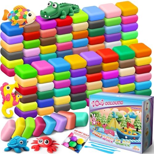 ESSENSON Air Dry Clay 104 Colors, Modeling Clay for Kids by ESSENSON
