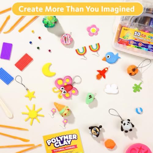 Polymer Clay Kit 50 Colors, Oven Bake Clay for Kids & Artists - Image 3
