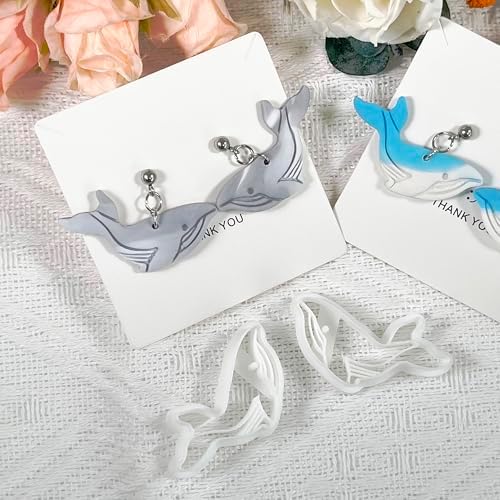 Xaekicr Whale Polymer Clay Cutters for Earrings – Ocean Animal Clay Cutters, DIY Polymer Clay Molds for Jewelry Making, Clay Tools Set for Handmade Crafts - Image 4