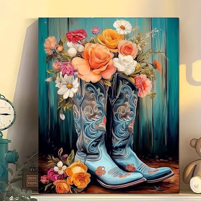 Arttoplus Cowboy Boots Paint by Numbers Kit for Adults Beginner 16x20 inch - Image 3