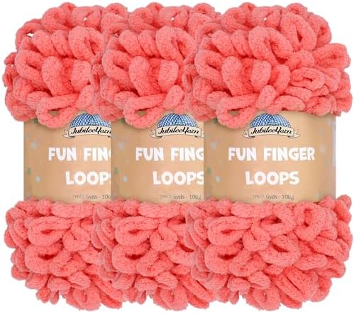 JubileeYarn Fun Finger Loops Yarn - Sherbert - 3 Skeins by BambooMN