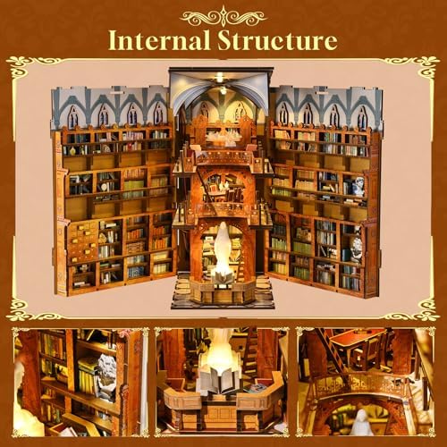 CCCDF Public Library Book Nook Kit, DIY Miniature House Kit for Adults - Image 5