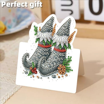 6 Packs High Heels DIY Diamond Art Greeting Cards with Envelopes Special Shaped 3D Fold Rhinestone Painting Card Handmade Gem Dots Art Kit for Beginner Adult Birthday Holiday Blessing Gift - Image 6