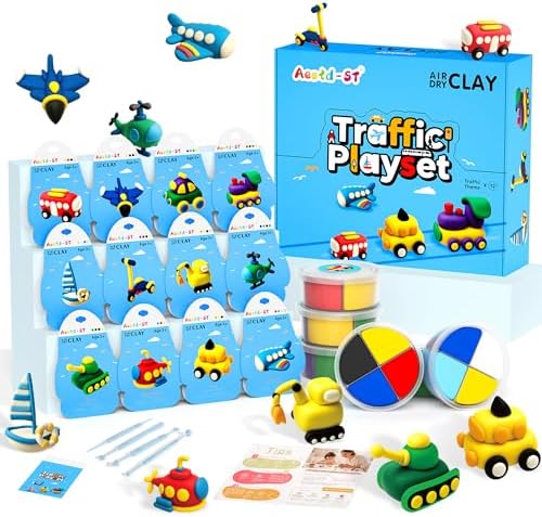 Aestd-ST Air Dry Clay Kit -Traffic Theme, Modeling Clay for Kids by Aestd-STqualityclay