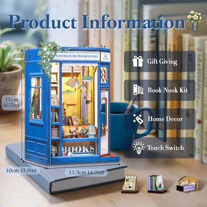 Fsolis Book Nook Kit 3D Wooden Puzzles for Adults - Image 3