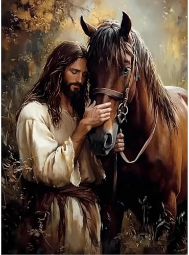 Jesus Paint by Numbers Kit for Adults Framed Canvas, Frameworkless by FairylandJinWenn