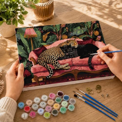 Cheetah Paint by Numbers Kit for Adults,Leopard Paint by Number With Frame - Image 4