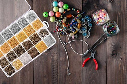 Paxcoo 2880 Pcs Jewelry Making Findings Supplies Kit with Open Jump Rings, Lobster Clasps, Crimp Beads, Screw Eye Pins, Head Pins, Earing Hooks and Earing Backs - Image 5