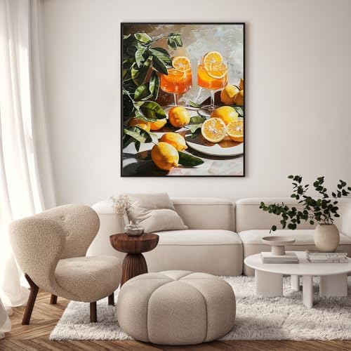 Paint by Numbers Kit for Adults, Lemon Number Painting, 16 x 20 Inch - Image 2