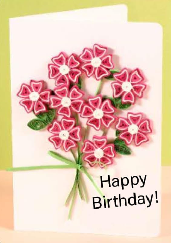 Wizardi Greeting Card Making Kit. Periwinkle Flowers DIY Quilling Kit F07M3-5-FL9 by Wizardi