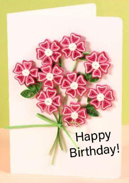Wizardi Greeting Card Making Kit. Periwinkle Flowers DIY Quilling Kit F07M3-5-FL9 by Wizardi