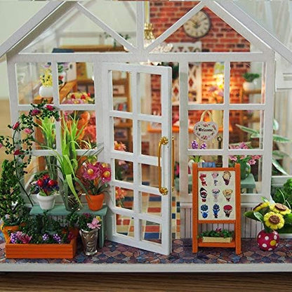 GuDoQi DIY Miniature Dollhouse Kit, Tiny House kit with Music, Miniature House Kit 1:24 Scale, Great Handmade Crafts Gift for Birthday Christmas, Beautiful Flower Shop - Image 3