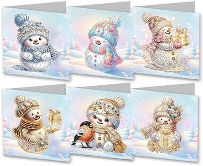DIY Diamond Greeting Cards Set Christmas, 5D DIY Diamond Art Painting Greeting Card, DIY Christmas Card Making Kits for Family Friends Handmade Gift-#26-Snowman by Unknown