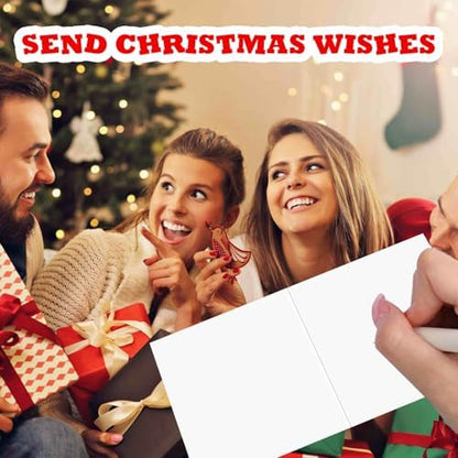 YOKUSHI 12 PCS Diamond Art Painting Christmas Greeting Cards with Envelopes, Snowman Craft DIY Card Making Kits for Adults Gifts (Red) - Image 5