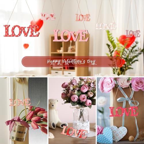 Wooden Love Letter Ornaments to Paint 7 Inch, Large Size Mothers Day Valentine's Day Wooden DIY Blank Unfinished Round Wood Discs Father's Day Ornament for Crafts Hanging Decorations(10PCS) - Image 5