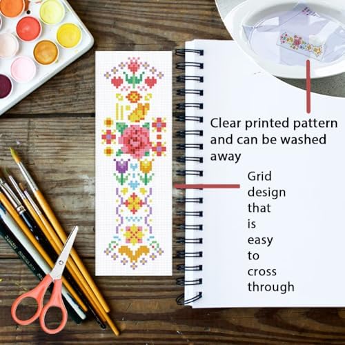 ORIGACH 6 Set Vintage Folk Floral Cross Stitch Bookmark Kit for Beginner - Image 3