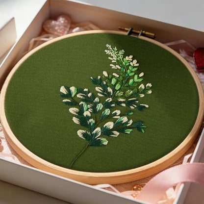 Crafmanoe Hand DIY Embroidery Kits for Beginners Adults, Plant Crewel Embroidery Starter Kits, Stamped Cross Stitch Kits for Beginners Adults Craft Kits for Women, Embroidery Hoops, Fabric and Thread - Image 2