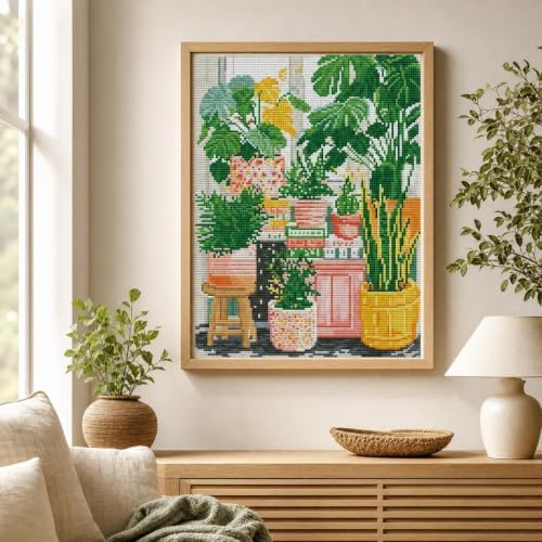 WUSARPLY Potted Plants Stamped Cross Stitch Kits for Beginners Adults - Image 2