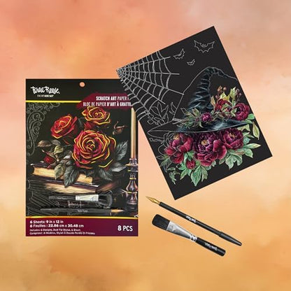 Brea Reese Scratch Art Paper Pad - Witching Hour Kit with 6 Metallic - Image 4