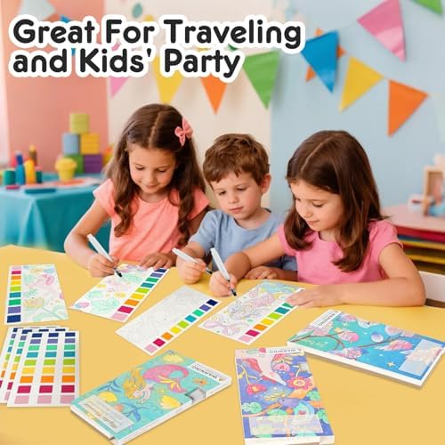 3pack Watercolor Painting Coloring Books Pocket Watercolor Paint Bookmarks - Image 6