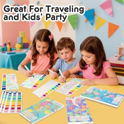 3pack Watercolor Painting Coloring Books Pocket Watercolor Paint Bookmarks - Image 6
