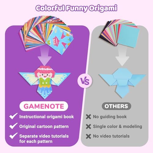 GAMENOTE Origami Kit for Kids Ages 8-12, 72 Fantasy Projects, 180 Sheets - Image 6