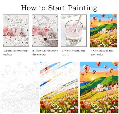 ZRIZQ Paint by Numbers Kit for Adults Beginners Mountain,Landscape DIY Painting Set,Relaxing Creative Craft Activity,16x20 Inch - Image 5