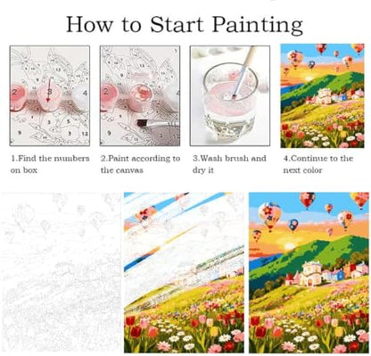 ZRIZQ Paint by Numbers Kit for Adults Beginners Mountain,Landscape DIY Painting Set,Relaxing Creative Craft Activity,16x20 Inch - Image 5