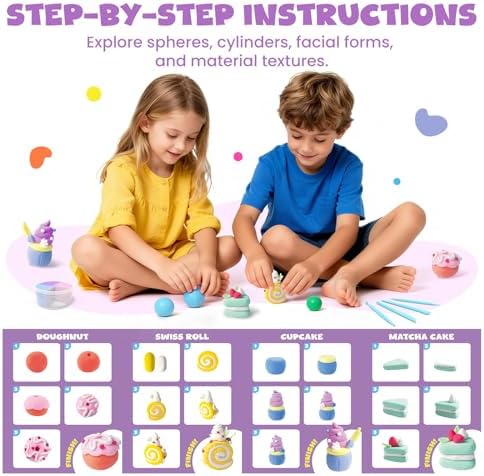 JUPITEARTH Air Dry Clay for Kids,12 Desserts Theme Party Modeling Clay Set - Image 6