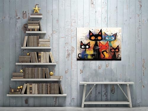 Hestarcul Cat Paint by Numbers Kits for Adults,Easy Adult Painting by Number on Canvas for Beginner, DIY Watercolor Painting for Gift Home Decor Relax. (cat) - Image 3