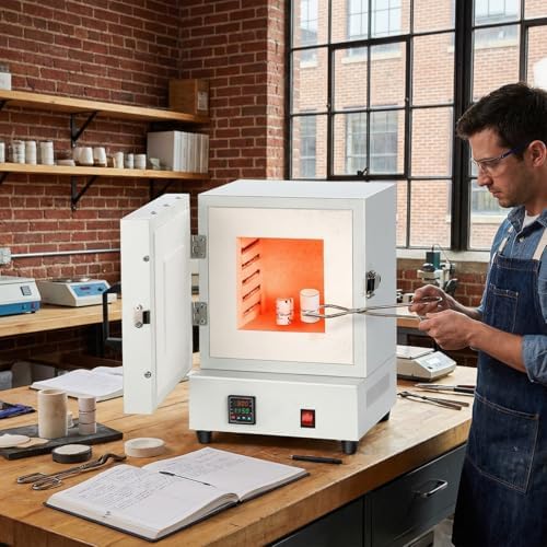 2000W Electric Kiln for Pottery at Home, 2102℉/1150℃ Muffle Furnace Heat Treat Oven with Digital Controller for Jewelry Making, Glass Fusing, Metal Clay, Wax Casting, Burnout, Ceramic & DIY - Image 6