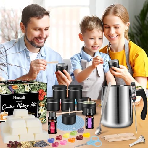 Complete Candle Making Kit, Candle Making Supplies, DIY Arts&Crafts Kits Gift For Adults,Beginners,Including Bees Wax,Wicks,Rich Scents,Wick Clips,550ml Melting WaxPouring Pot,Thermometer,Spoon Etc. - Image 2