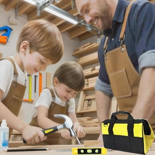 38-Piece Kids Real Tool Set with Tool Bag & Woodworker Apron, Hand Saw, Children Construction Tools for Ages 6+, Boys & Girls Birthday Gift for DIY Building and Woodworking - Image 5