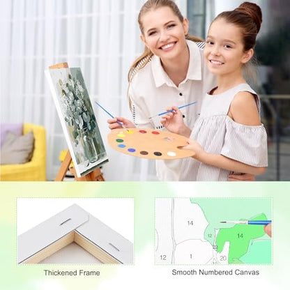 TOSTOG Vintage Vase Framed Canvas Paint by Numbers Art Kit for Adults and Kids, Beginner Acrylic Oil Painting Supplies with Wooden Frame for Home Wall Decor 20 * 30 cm/8 * 11.8 in - Image 3