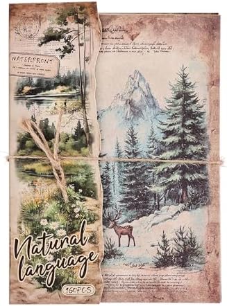 icceemee 160 Sheets of Nature Scrapbook Paper, journaling Scrapbook Supplies Craft Collage Paper Set, Junk Journal Bullet Journal Poster Room Decor for Card Making Decorative Gifts by ICCEEMEE