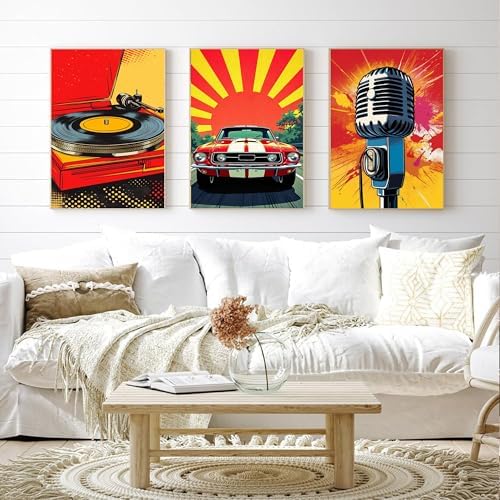 cupmod 6 Packs Vintage Paint by Numbers Kit for Adults,Retro Funny Adults Paint by Number Kits on Canvas Without Frame,Easy Acrylic Oil Painting by Numbers Kit for Home Wall Decor 9.8x13.8inch - Image 3