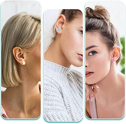 Geiserailie 22 Pieces Stud Earrings Resin Moulds Tiny Jewelry Silicone Jewelry Epoxy Casting Moulds with Stainless Steel Ear Studs and Earring Backs for Resin DIY Jewelry Making Supplies - Image 6