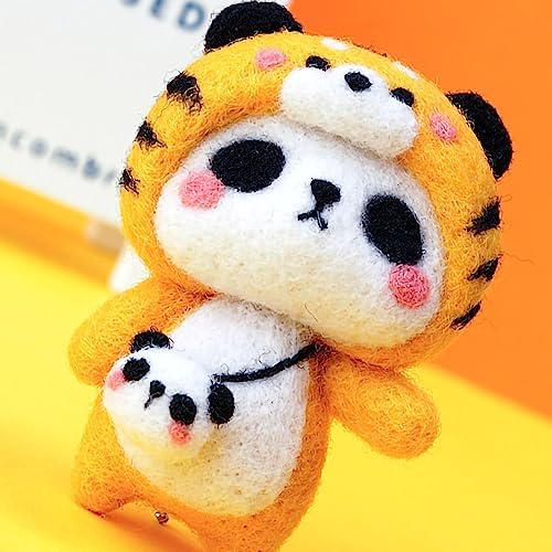 GOTOTOP Needle Felting Kit, Wool Felt Panda Pendant DIY Craft Set, Beginner Friendly Handmade Project, Compact 100 G Materials Kit for Kids Teens Adults Home Craft Time (#5) - Image 5